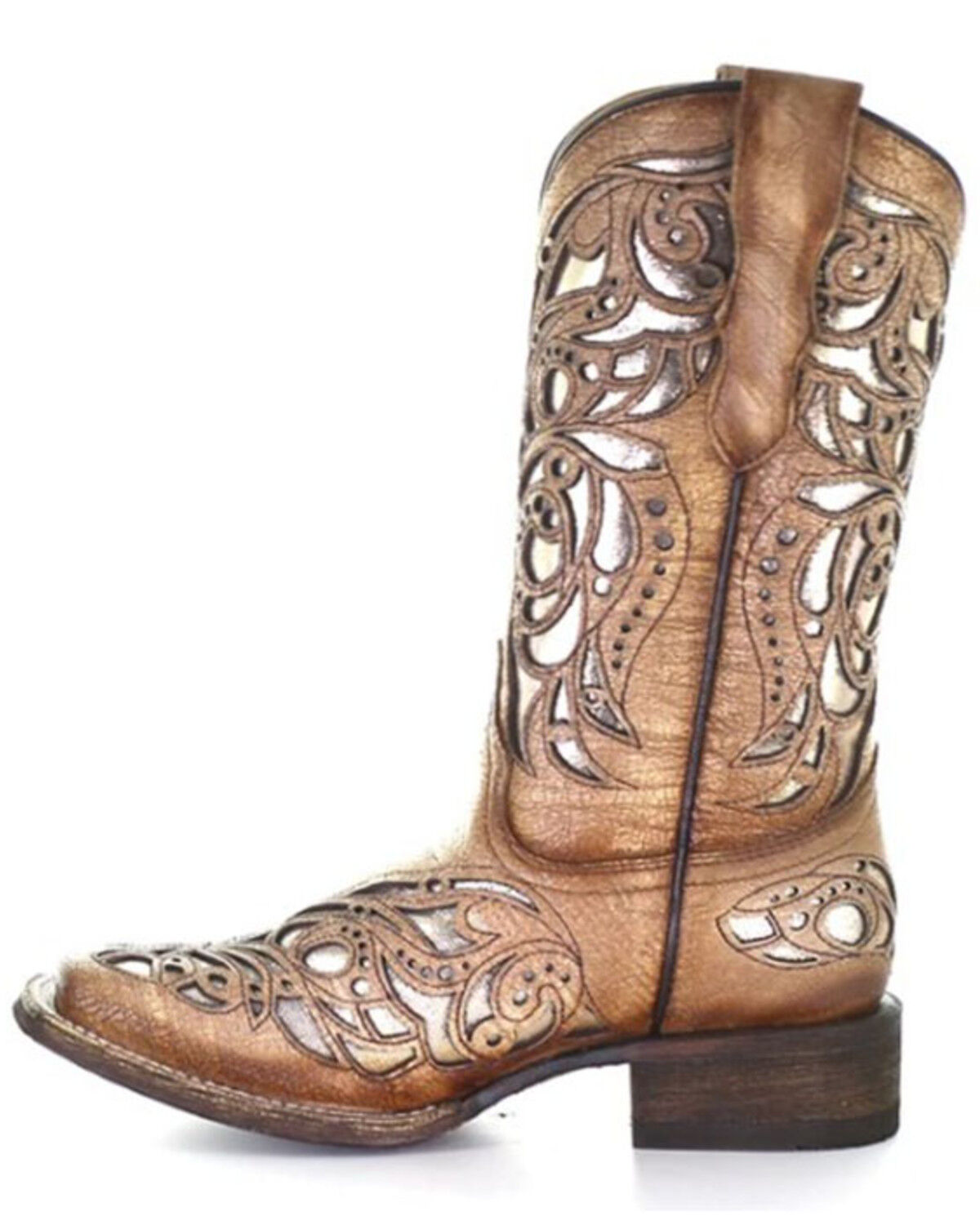 GIRLS SQUARE TOE CORRAL WESTERN BOOTS E1198 