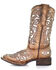 Corral Girls' Shiny Inlay Western Boots - Square Toe, Tan, hi-res