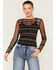 Image #1 - Shyanne Women's Beaded Mesh Crop Top, Black, hi-res