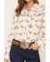 Image #3 - Howdy Hanny Women's Wild Mustang Long Sleeve Pearl Snap Performance Stretch Western Shirt, Ivory, hi-res