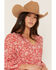 Image #2 - Panhandle Slim Women's Floral Paisley Print Long Sleeve Midi Dress, Red, hi-res