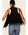 Image #4 - Vocal Women's Faux Suede Fringe Vest , Black, hi-res
