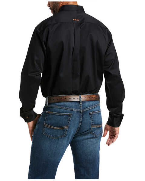 Image #2 - Ariat Men's Solid Twill Long Sleeve Button Down Western Shirt - Big , Black, hi-res