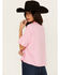 Image #4 - Mainstrip Women's Howdy Rhinestone Short Sleeve Cropped Graphic Tee, Pink, hi-res