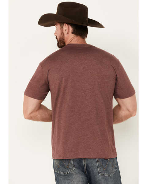 Image #4 - Ariat Men's Southwestern Print Short Sleeve Graphic T-Shirt, Burgundy, hi-res