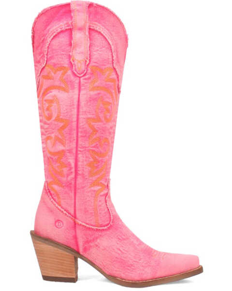 Image #2 - Dingo Women's Texas Tornado Tall Western Boots - Pointed Toe , Pink, hi-res