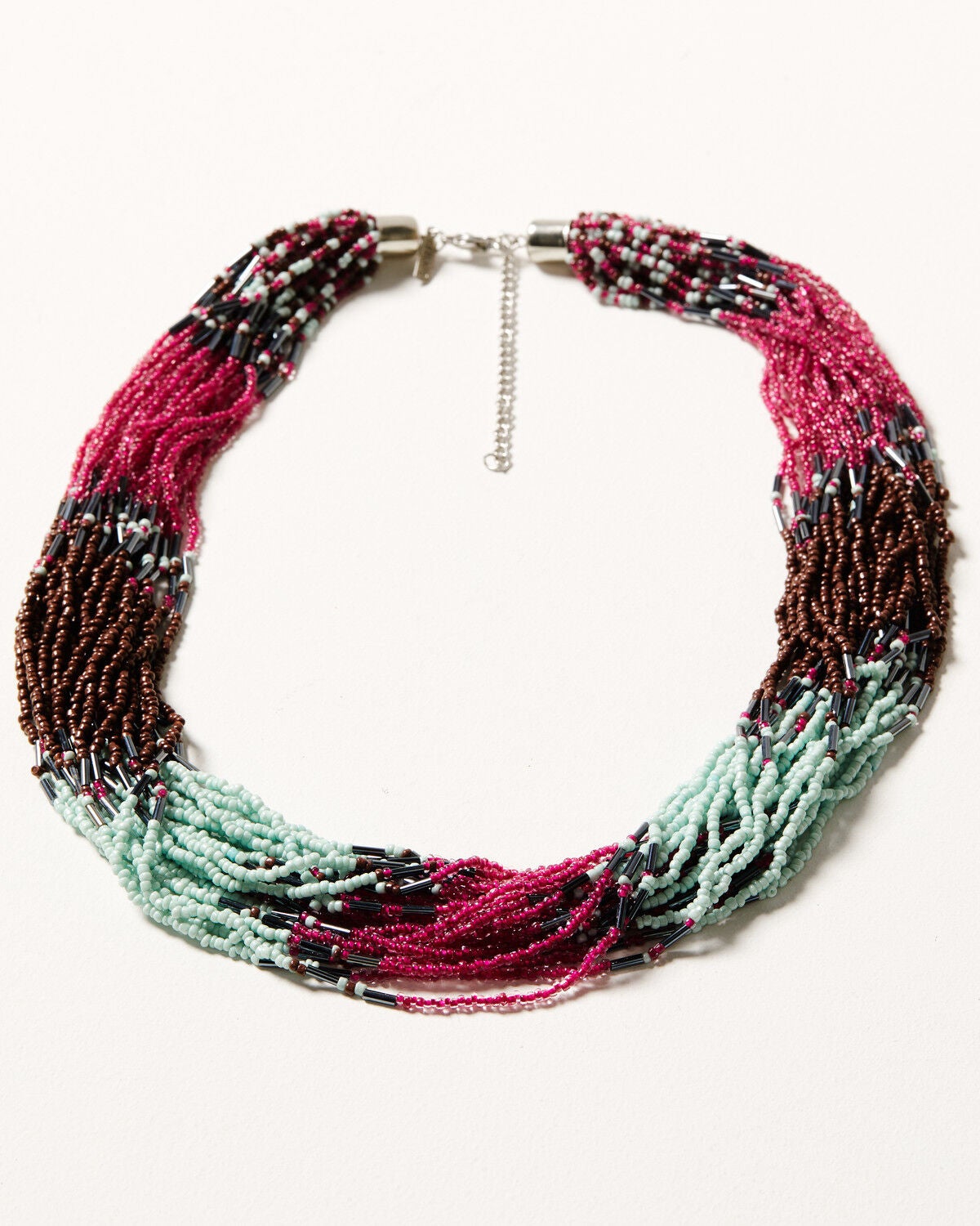 Shyanne Women's Prism Skies Layered Beaded Necklace, Silver, hi-res