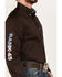 Image #3 - Rank 45® Men's Solid Basic Twill Logo Long Sleeve Button-Down Western Shirt, Coffee, hi-res
