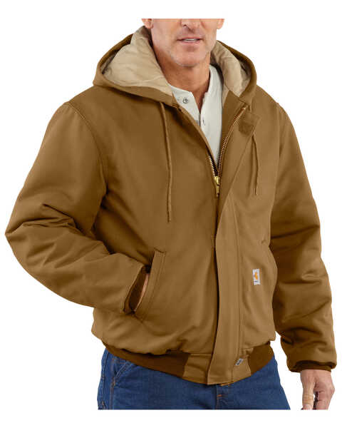 Image #5 - Carhartt Men's FR Duck Active Hooded Jacket - Big & Tall, Carhartt Brown, hi-res