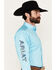 Ariat Men's Team Embroidered Logo Twill Classic Fit Long Sleeve Button-Down Western Shirt, Aqua, hi-res