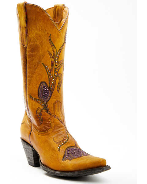 Image #1 - Old Gringo Women's Delany Western Boots - Snip Toe, Yellow, hi-res