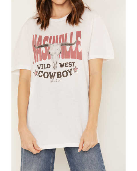 Image #3 - Bohemian Cowgirl Women's Nashville Wild West Cowboy Graphic Tee, White, hi-res