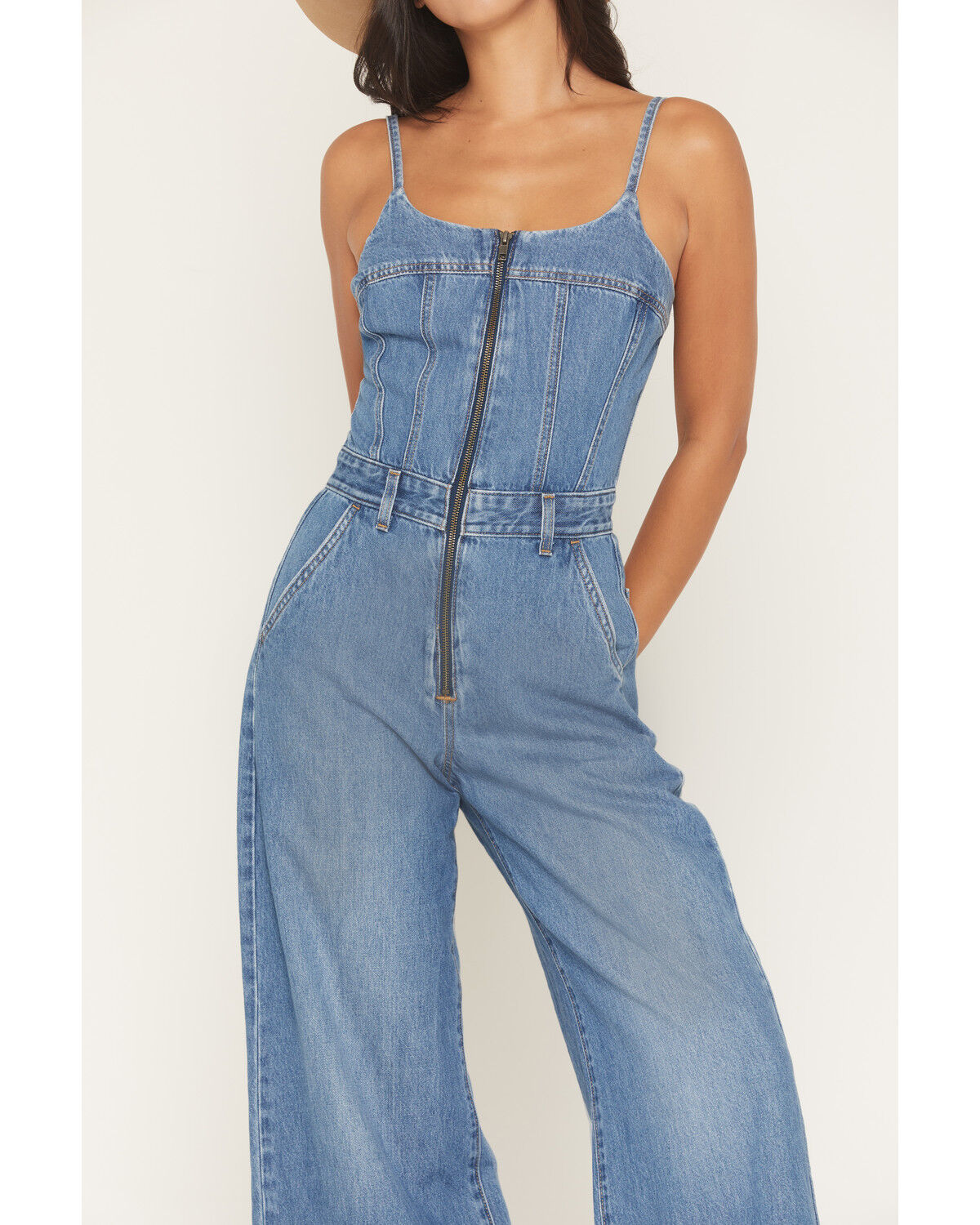 Image #2 - Levi's Women's Bustier Light Wash Sleeveless Wide Leg Denim Jumpsuit, Light Wash, hi-res