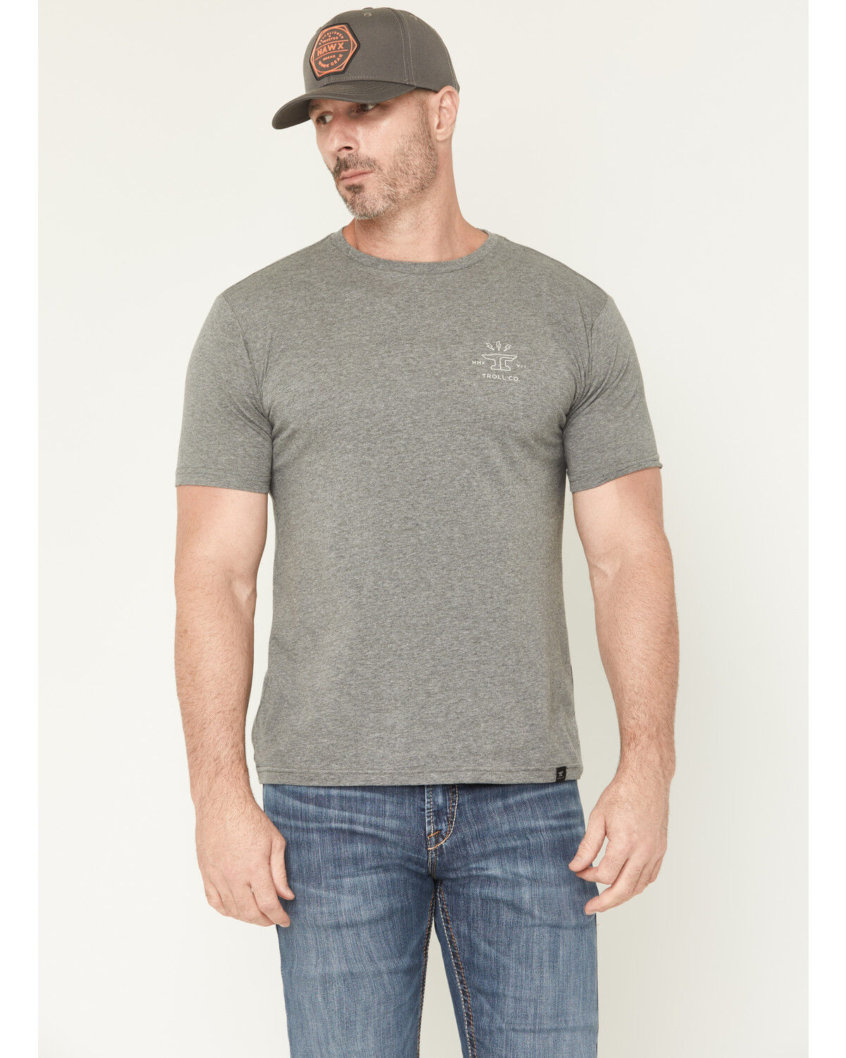 Image #2 - Troll Co Men's Twisting Wrenches Short Sleeve Graphic Work T-Shirt, Heather Grey, hi-res