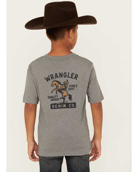 Wrangler Boys' Rodeo Short Sleeve Graphic T-Shirt , Grey, hi-res