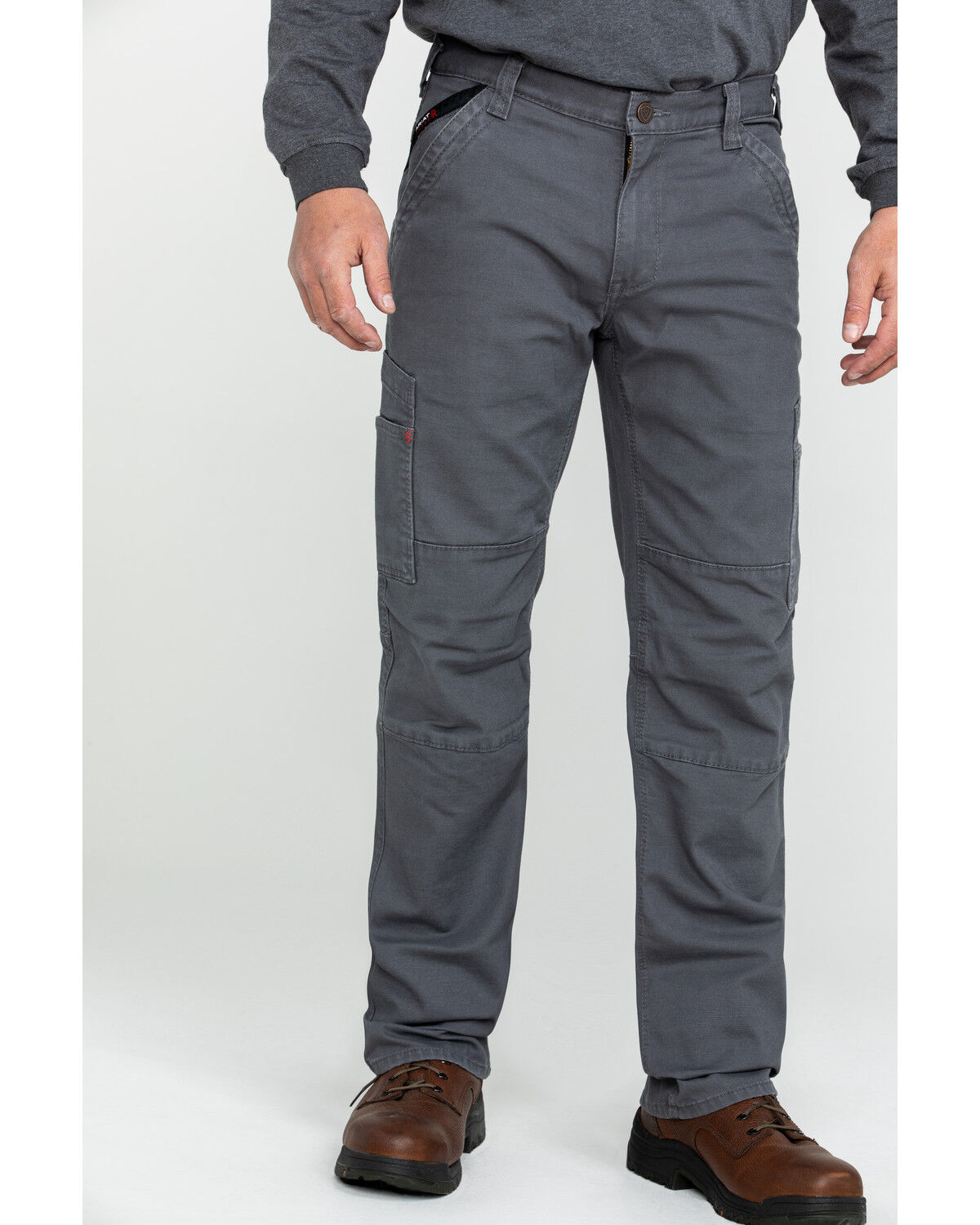 Image #1 - Ariat Men's FR M5 Duralight Stretch Canvas Straight Work Pants, Grey, hi-res
