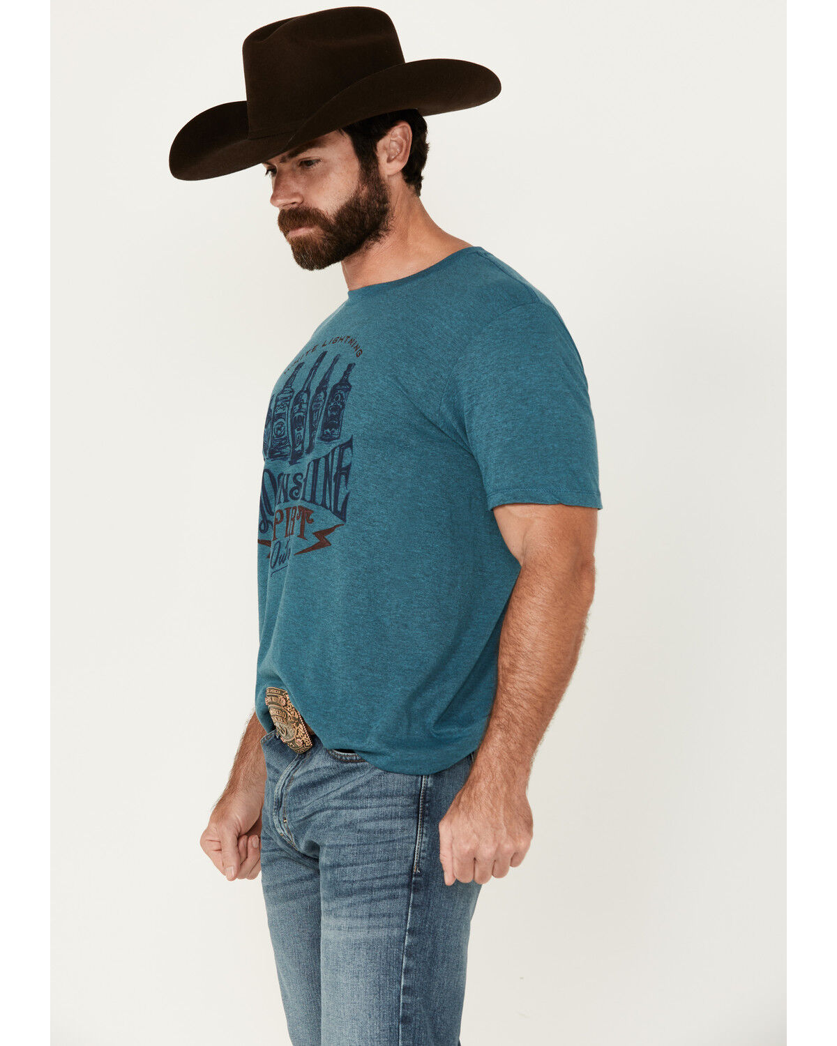 Image #3 - Moonshine Spirit Men's White Lightning Short Sleeve Graphic T-Shirt, Light Grey, hi-res