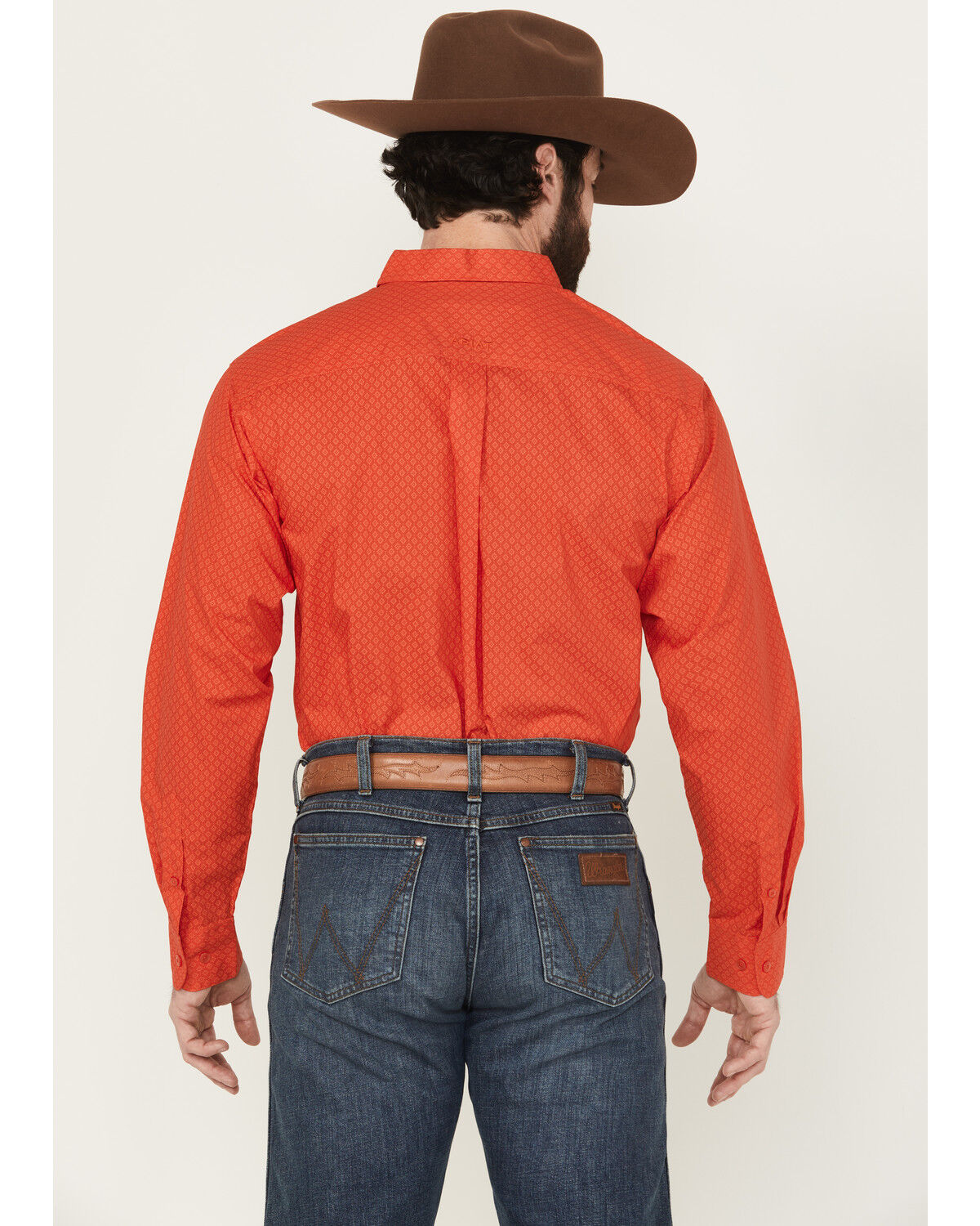 Image #4 - Ariat Men's Waylen Geo Print Long Sleeve Button-Down Western Shirt, Red, hi-res