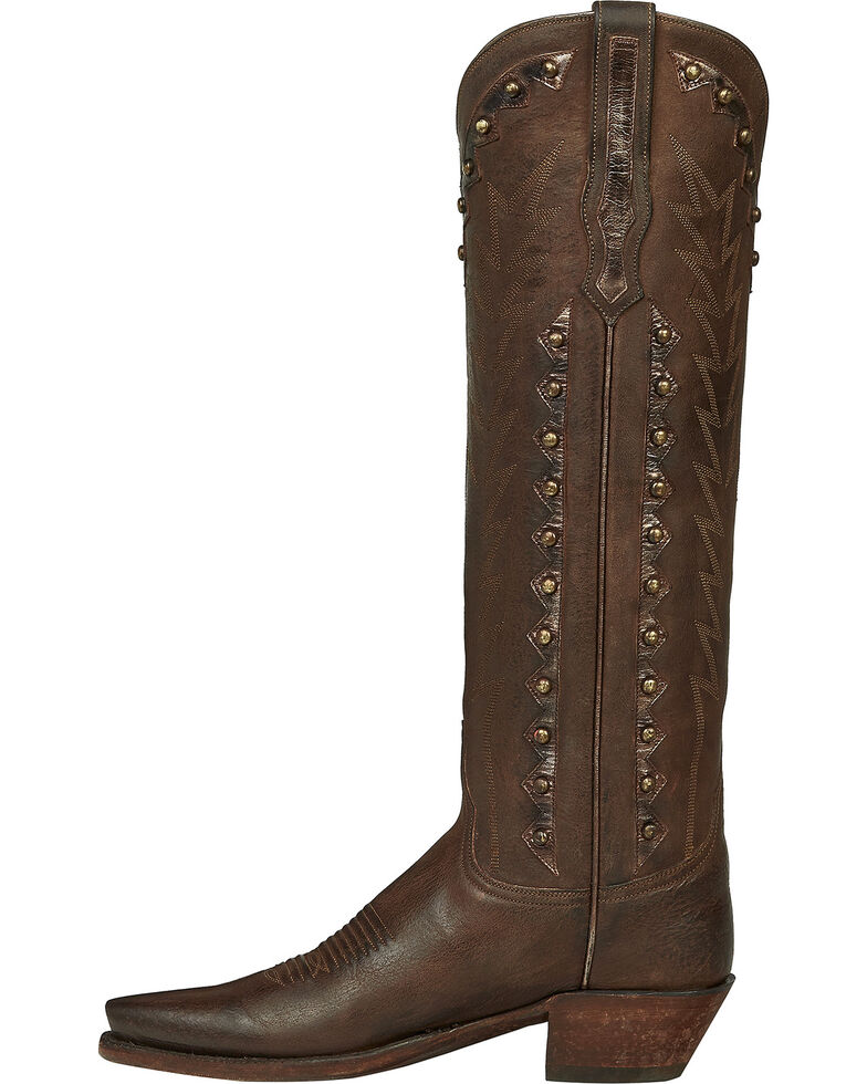 Lucchese Handmade Brown Danielle Goatskin Tall Cowgirl Boots - Snip Toe , , hi-res