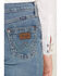 Image #4 - Wrangler Girls' Embroidered Trouser Stretch Denim Jeans, Blue, hi-res