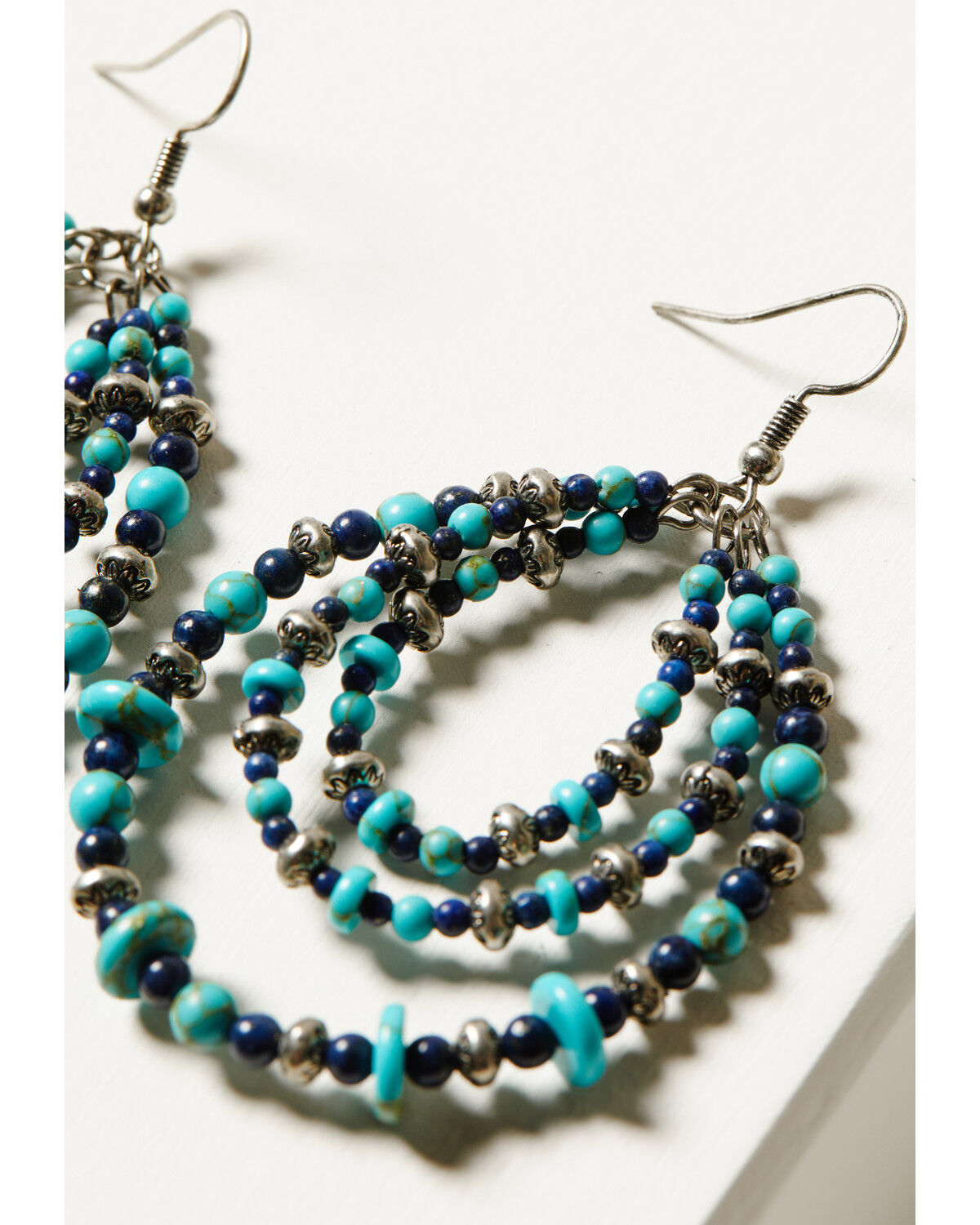 Image #2 - Shyanne Women's Isla Oasis Teardrop Beaded Earrings, Silver, hi-res