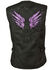 Image #1 - Milwaukee Leather Women's Stud & Wing Embroidered Vest - 3X, Black/purple, hi-res