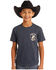 Image #2 - Panhandle Boys' Bronco Short Sleeve Graphic T-Shirt, Navy, hi-res