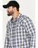 Image #2 - Moonshine Spirit Men's Rattler Plaid Print Long Sleeve Western Snap Shirt, Navy, hi-res