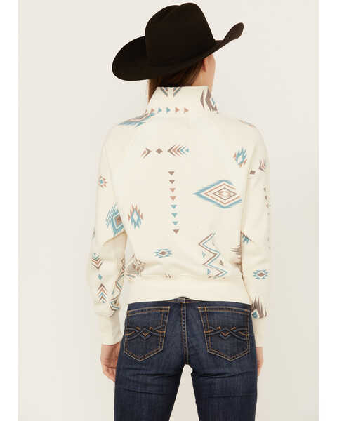 Image #4 - Shyanne Women's 1/2 Zip Southwestern Print Pullover Fleece , Cream, hi-res