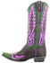 Image #3 - Old Gringo Women's Nevada Overlay Western Boots - Snip Toe, Chocolate, hi-res