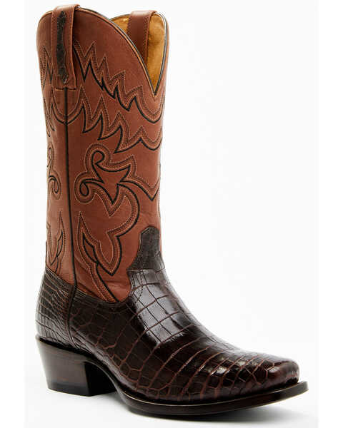 Image #1 - Cody James Men's Exotic Alligator Western Boots - Square Toe, Chocolate, hi-res