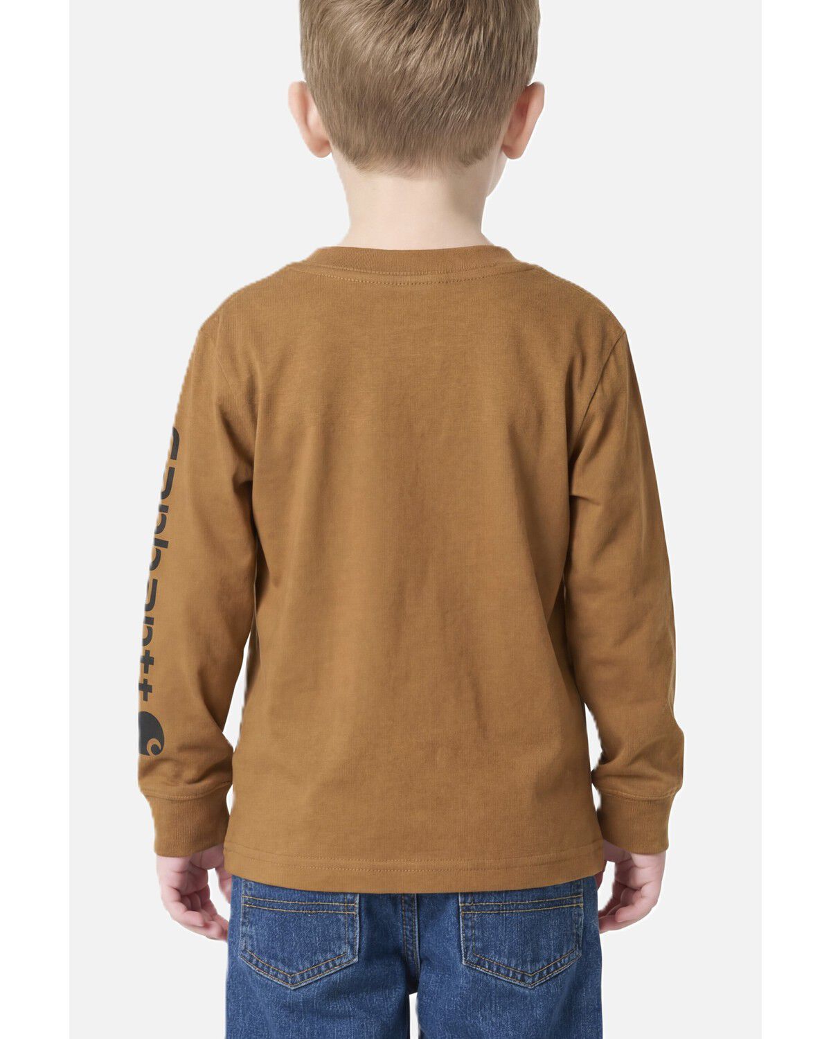 Image #4 - Carhartt Toddler Boys' Pocket Logo Long Sleeve T-Shirt, Brown, hi-res