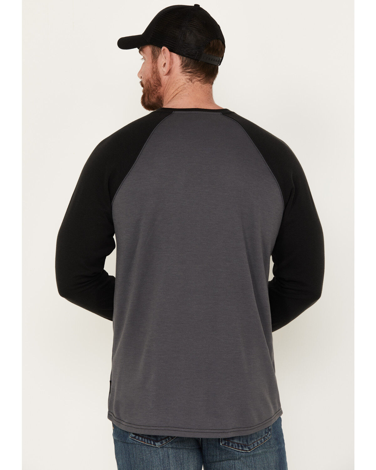 Image #4 - Cody James Men's FR Raglan Long Sleeve Henley Work Shirt, Black, hi-res
