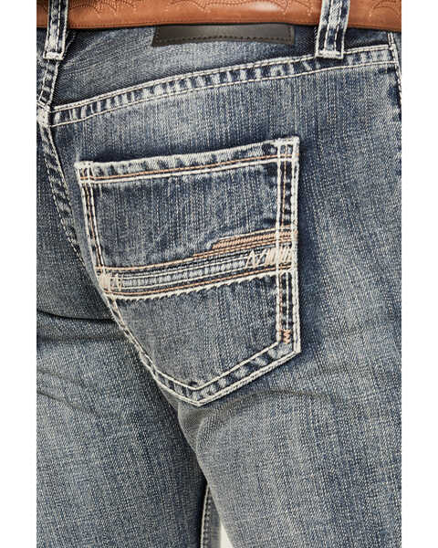 Image #2 - Rock & Roll Denim Men's Pistol Medium Vintage Wash Stackable Bootcut Rigid Denim Jeans, Medium Wash, hi-res
