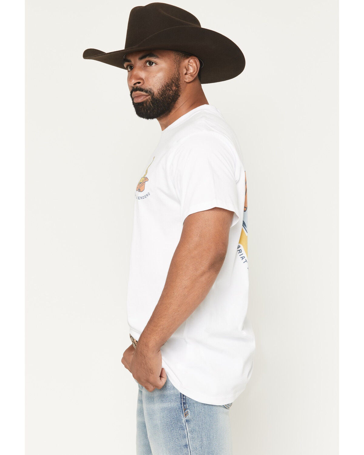 Image #3 - Ariat X Sendero Provisions Men's Fool Me Once Short Sleeve Graphic T-Shirt, White, hi-res