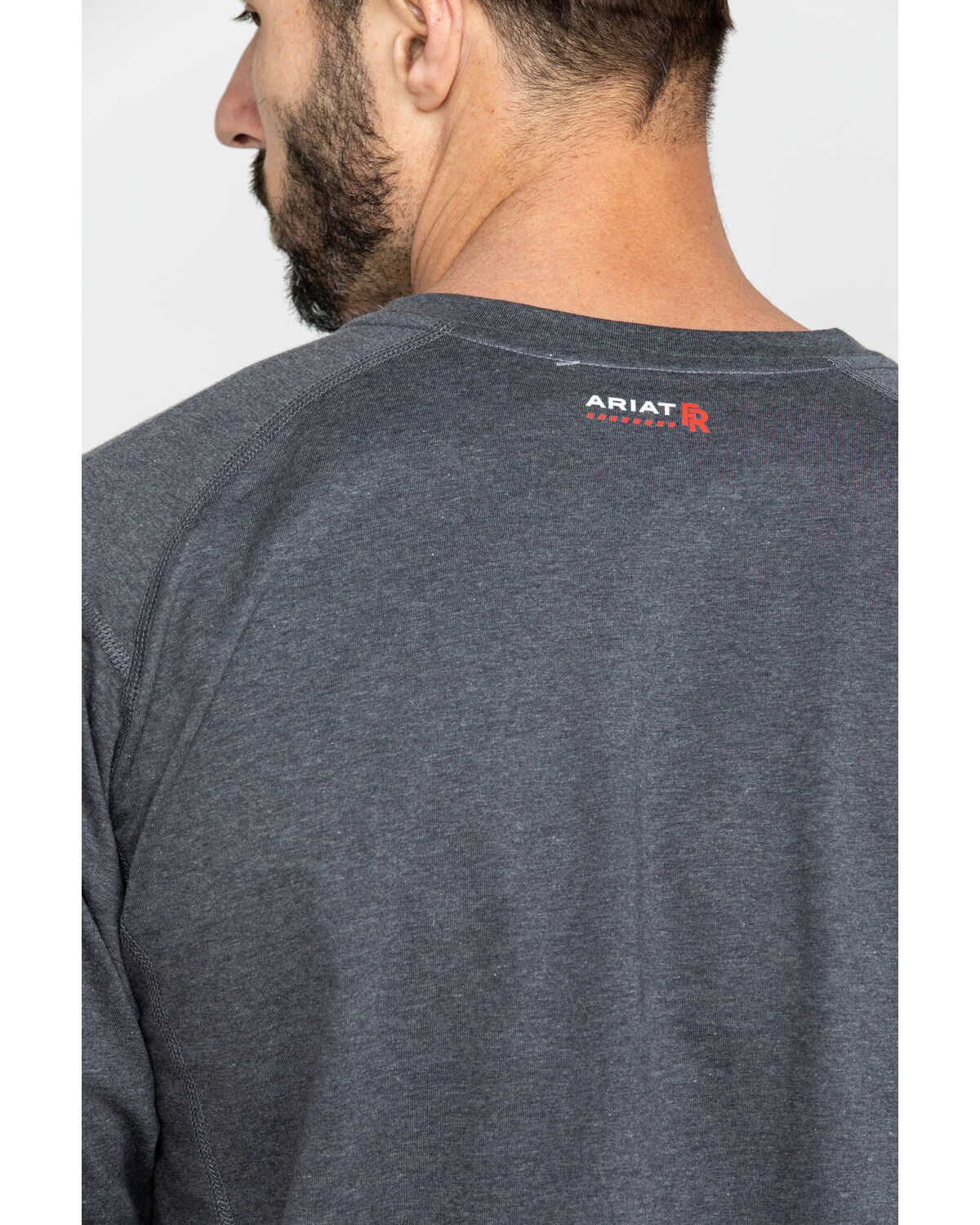 Image #5 - Ariat Men's FR Air Henley Long Sleeve Work Shirt - Tall, Charcoal, hi-res