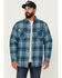 Image #1 - Dakota Grizzly Men's Ivan Plaid Print Sherpa Lined Shirt Jacket, Blue, hi-res