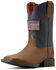 Image #3 - Ariat Boys' Freedom Rider Western Boots - Broad Square Toe, Navy, hi-res