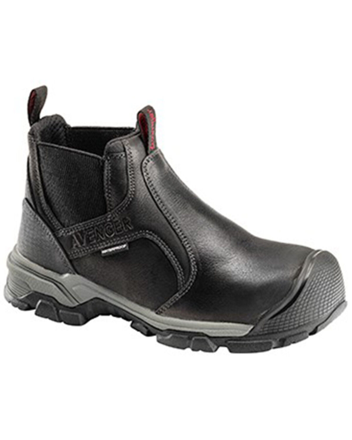 Image #1 - Avenger Men's Waterproof Romero Slip-On Work Boot - Alloy Toe, Black, hi-res