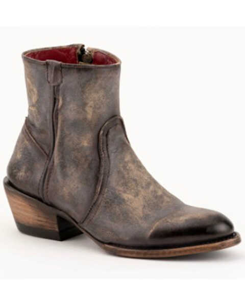 Image #1 - Ferrini Women's Stacey Distressed Western Fashion Booties - Round Toe, Distressed Brown, hi-res