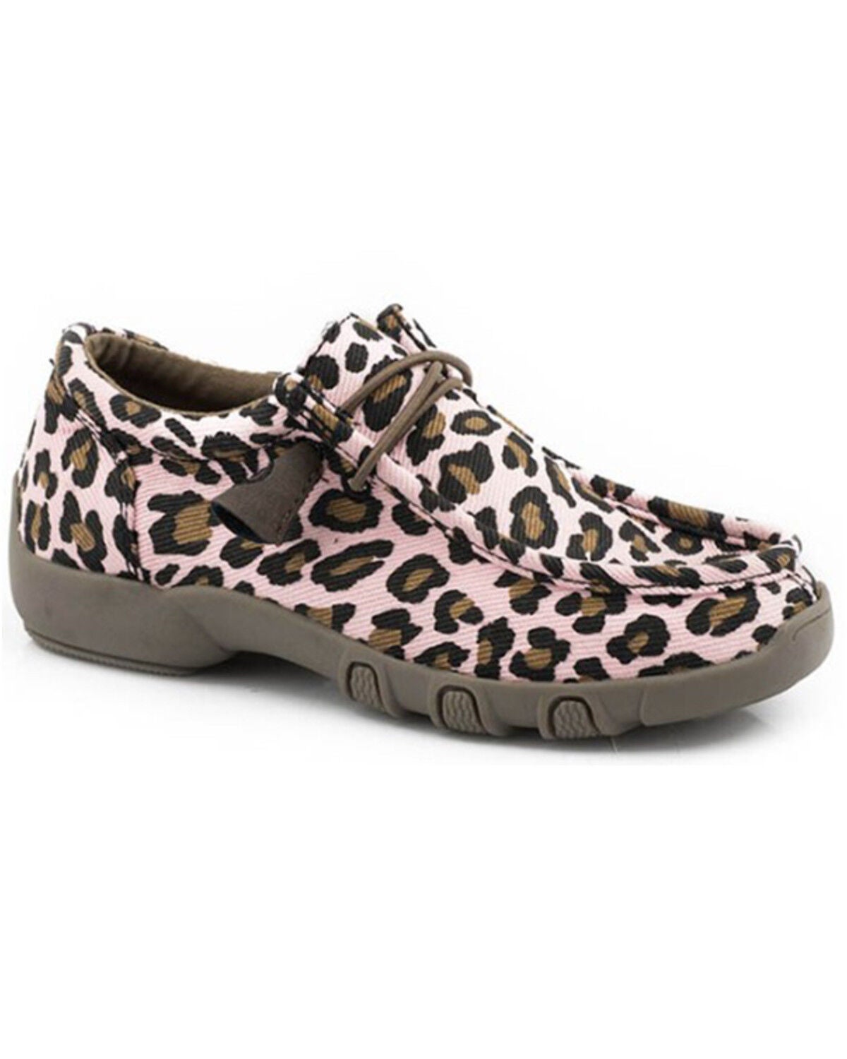Image #1 - Roper Little Girls' Chillin Leopard Print Slip-On Casual Shoes - Moc Toe, Pink, hi-res
