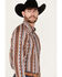 RANK 45® Men's Big Sky Southwestern Striped Print Long Sleeve Button-Down Stretch Western Shirt, Brown, hi-res