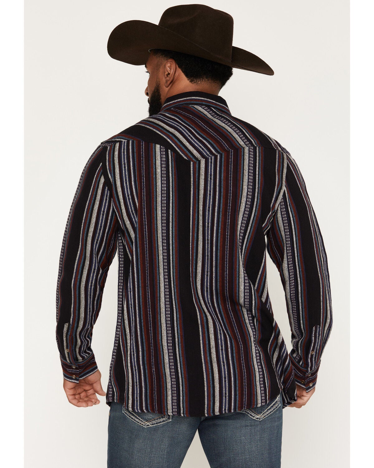 Image #4 - Moonshine Spirit&reg;&nbsp;Men's Reverend Stripe Print Long Sleeve Snap Flannel Shirt, Black, hi-res