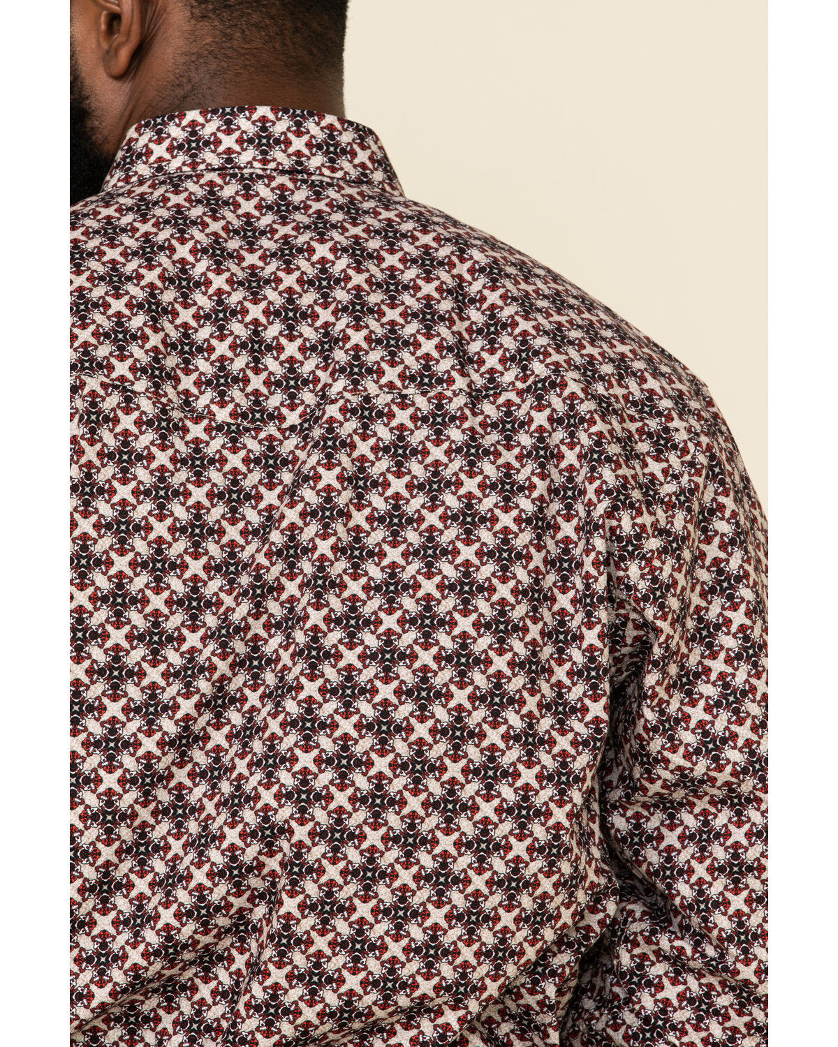 Image #5 - Resistol Men's Red Orchard Geo Print Long Sleeve Western Shirt, Red, hi-res