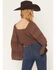 Image #4 - Shyanne Women's Pearl Embroidered Long Bell Sleeve Shirt, Brown, hi-res