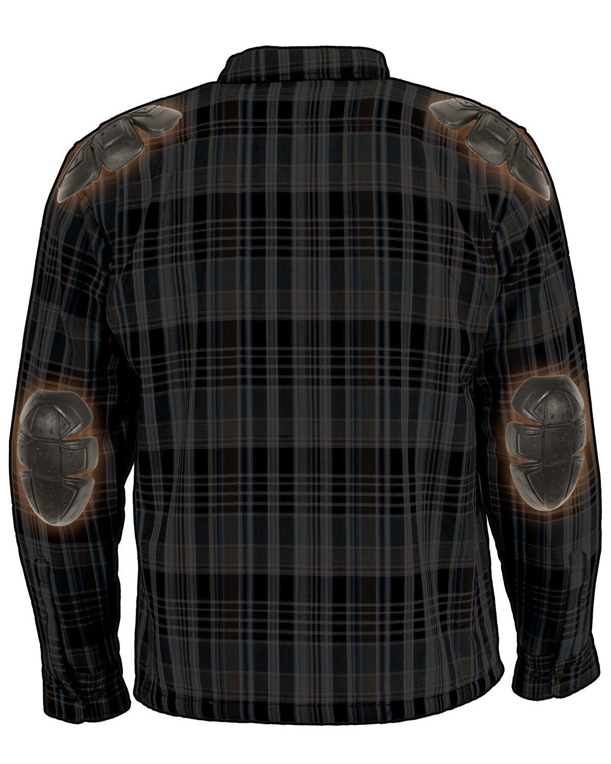 Image #2 - Milwaukee Performance Men's Black/White/Blue Aramid Flannel Biker Jacket - 5X, Black/blue, hi-res