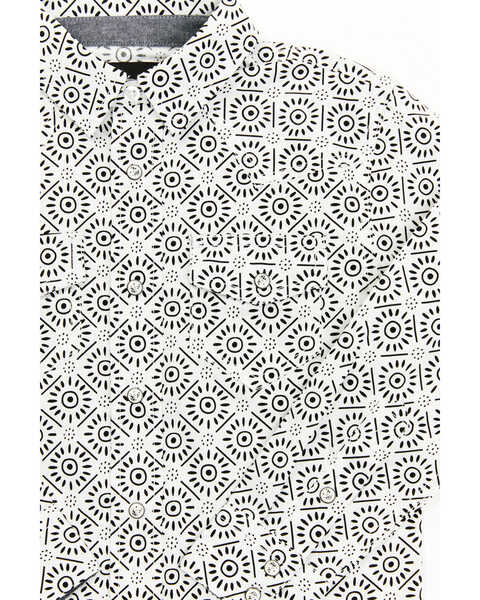 Cody James Toddler Boys' Sun Dial Print Long Sleeve Snap Shirt, White, hi-res