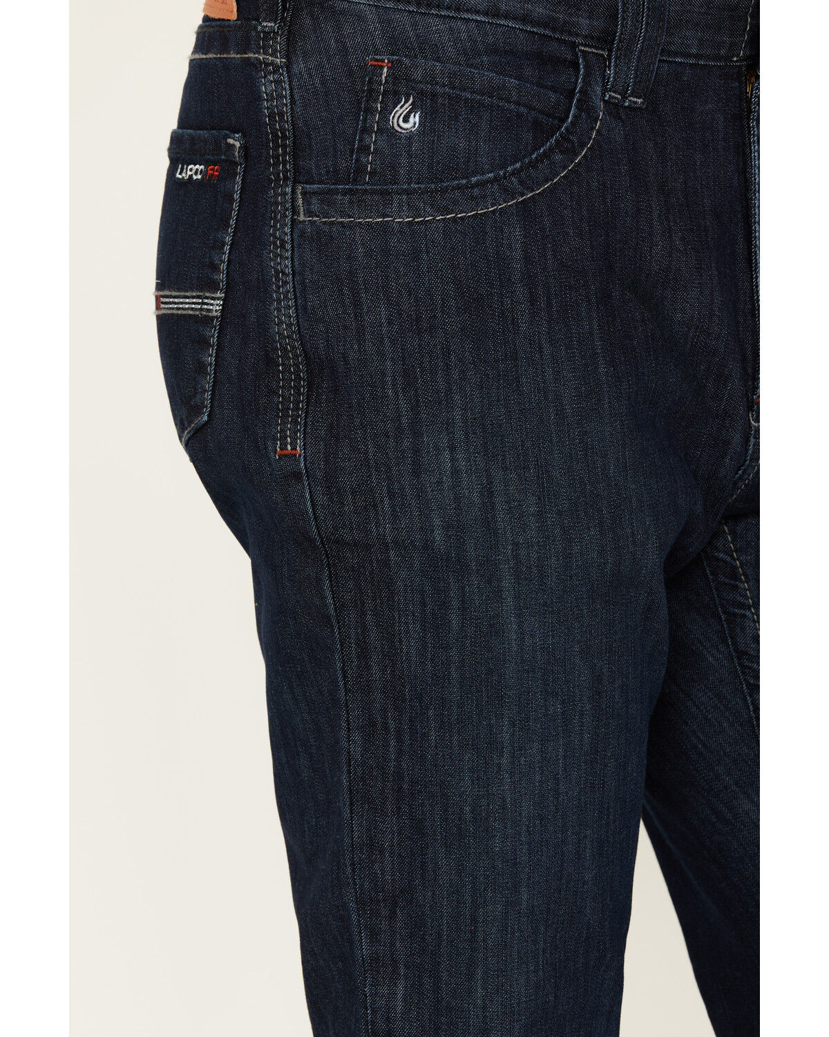 Image #2 - Lapco Men's FR Comfort Flex Low Bootcut Work Jeans, Indigo, hi-res