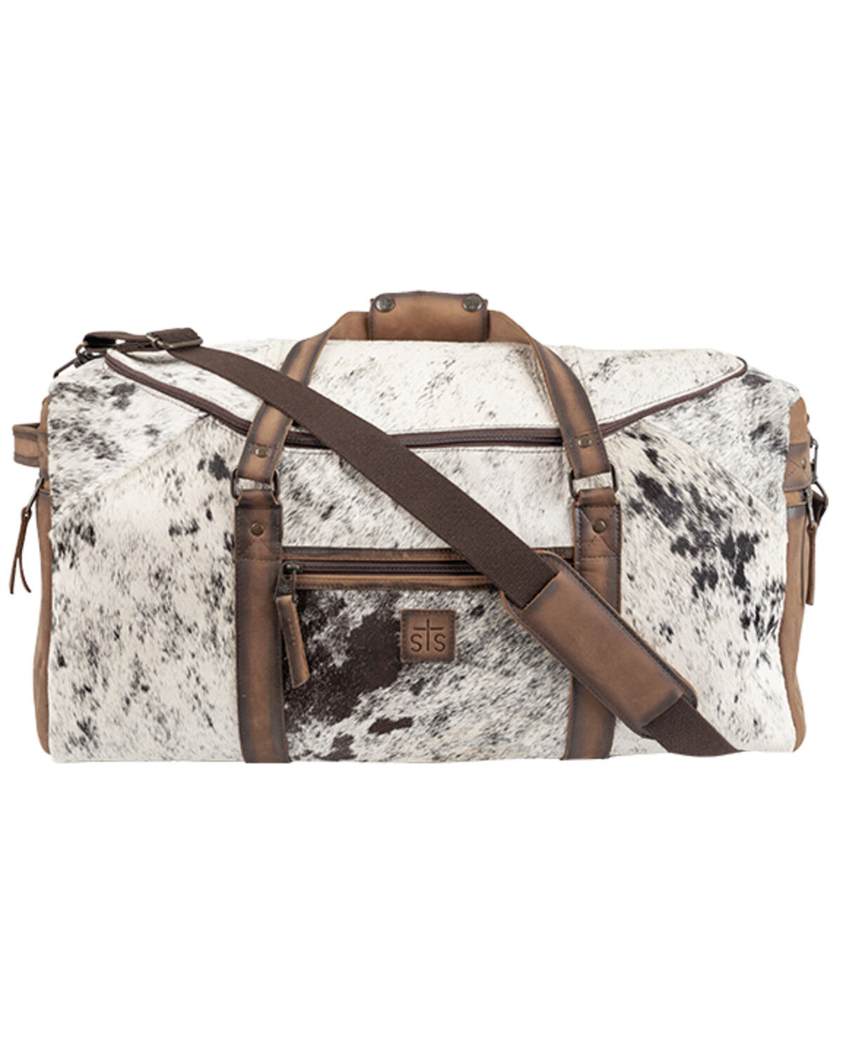 Image #4 - STS Ranchwear by Carroll Rustler Cowhide Duffle Bag, Brown, hi-res