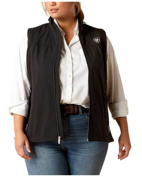 Image #1 - Ariat Women's Team Softshell Vest - Plus , Black, hi-res